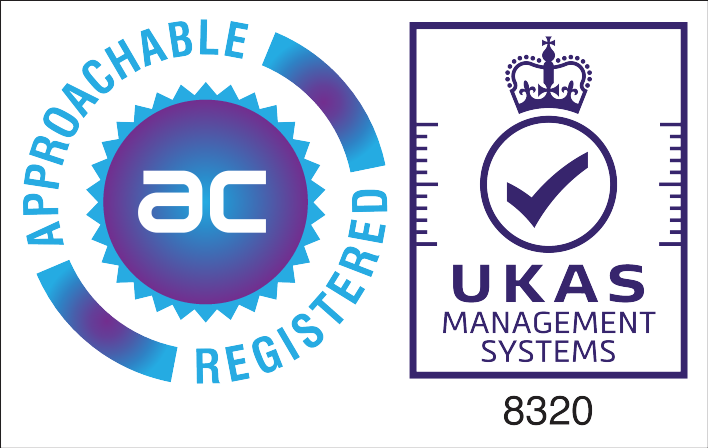 Approachable Registered and UKAS Management Systems certification marks